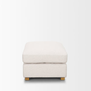 Mercana Halston Small Ottoman - Stylish Comfort with Performance Fabric for Modern Living Spaces, Easy Care Oatmeal | Small 70474
