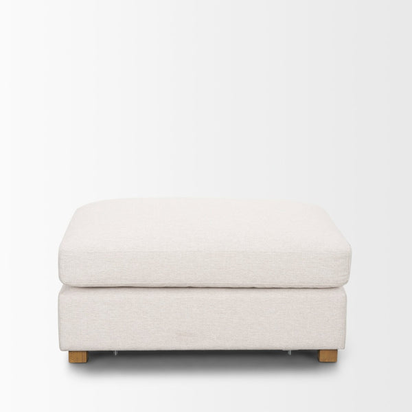 Mercana Halston Small Ottoman - Stylish Comfort with Performance Fabric for Modern Living Spaces, Easy Care Oatmeal | Small 70474