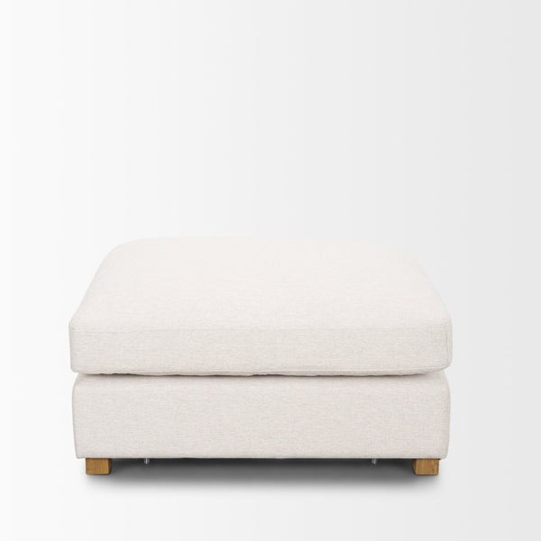 Mercana Halston Small Ottoman - Stylish Comfort with Performance Fabric for Modern Living Spaces, Easy Care Oatmeal | Large 70476