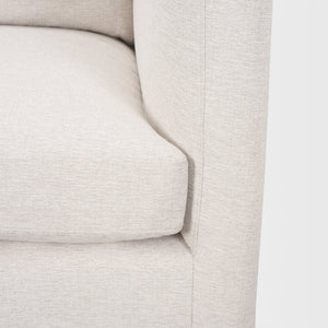 Mercana Halston Small Ottoman - Stylish Comfort with Performance Fabric for Modern Living Spaces, Easy Care Oatmeal | Right Arm 70482