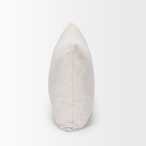 Mercana Halston Small Ottoman - Stylish Comfort with Performance Fabric for Modern Living Spaces, Easy Care Oatmeal | Arm Pillow 70486