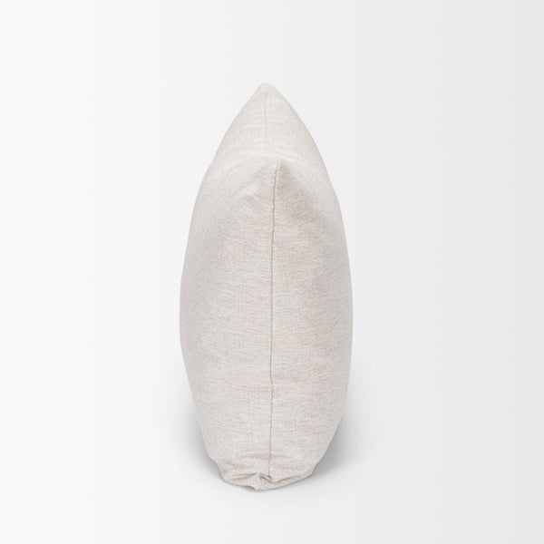 Mercana Halston Small Ottoman - Stylish Comfort with Performance Fabric for Modern Living Spaces, Easy Care Oatmeal | Arm Pillow 70486