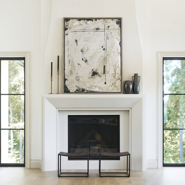 Mercana Kora Sculptural Ceramic Vase with Unique Metallic Finish and Architectural Double Ear Design Dark Metallic | 16.9H 70079