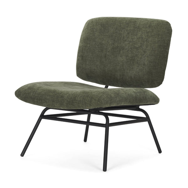 Mercana Nora Accent Chair – Timeless Mid-Century Modern Design with Soft Cushions and Stylish Metal Legs Green | Black Metal 70685