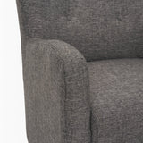 Mercana Dunstan Accent Chair Upholstered Gray Twill Fabric and Medium Brown Wood Feet 70429