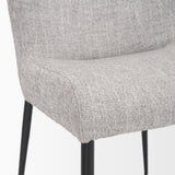 Mercana Hartt Dining Chair W/ Matte Black Metal Frame and Gray Fabric 70431