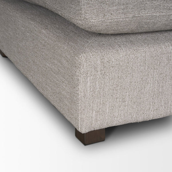 Mercana Halston Small Ottoman - Luxurious Performance Fabric Footrest for Stylish Living Room Comfort Light Gray | Corner 70485