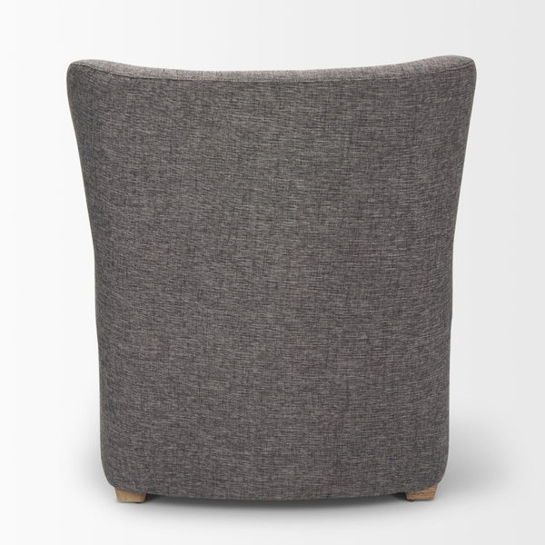 Mercana Dunstan Accent Chair - Modern Gray Twill Upholstery with Elegant Button-Tufted Backrest & Wood Feet 70429