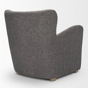 Mercana Dunstan Accent Chair - Modern Gray Twill Upholstery with Elegant Button-Tufted Backrest & Wood Feet 70429