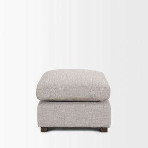 Mercana Halston Small Ottoman - Luxurious Performance Fabric Footrest for Stylish Living Room Comfort Light Gray | Small 70475