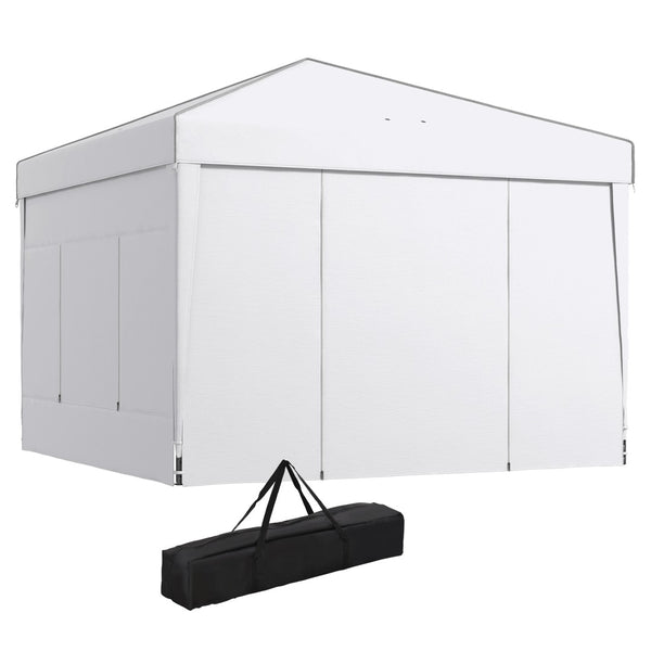 English Elm Outsunny 9.7' X 9.7' Pop Up Canopy Tent With Mesh Windows, Uv Protection & Carry Bag For Events W2225P200768-GIGA