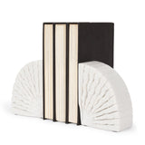 Mercana Stept White Marble Bookends w/rough carving (set of 2) 70503