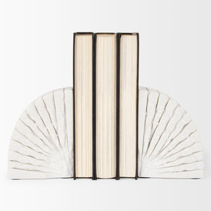 Mercana Stept Elegant Marble Bookends with Unique Sunburst Design for Stylish Home and Office Decor 70503
