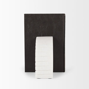 Mercana Stept Elegant Marble Bookends with Unique Sunburst Design for Stylish Home and Office Decor 70503