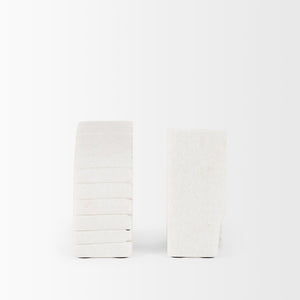 Mercana Stept Elegant Marble Bookends with Unique Sunburst Design for Stylish Home and Office Decor 70503