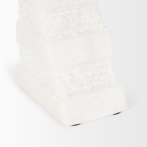 Mercana Cavetto Elegant Marble Bookends with Rough-Cut Texture for Stylish Home Decor and Organization 70504