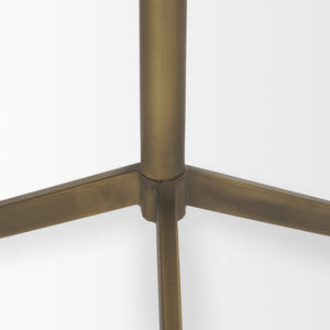 Mercana Serre End Table - Modern Industrial Style with Unique Marble Top and Sturdy Matte Base for Any Space White Marble | Gold Metal 70153