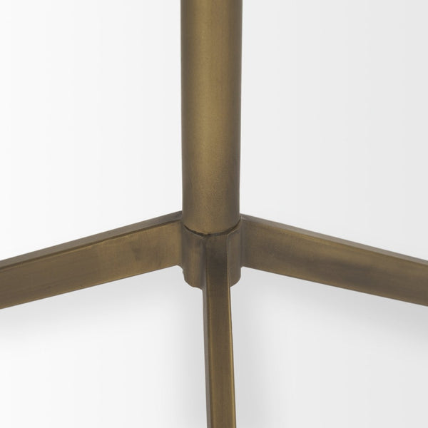 Mercana Serre End Table - Modern Industrial Style with Unique Marble Top and Sturdy Matte Base for Any Space White Marble | Gold Metal 70153