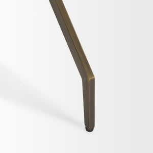 Mercana Serre End Table - Modern Industrial Style with Unique Marble Top and Sturdy Matte Base for Any Space White Marble | Gold Metal 70153