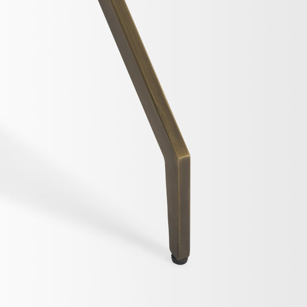 Mercana Serre End Table - Modern Industrial Style with Unique Marble Top and Sturdy Matte Base for Any Space White Marble | Gold Metal 70153