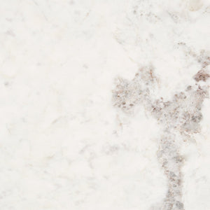 Mercana Serre End Table - Modern Industrial Style with Unique Marble Top and Sturdy Matte Base for Any Space White Marble | Gold Metal 70153