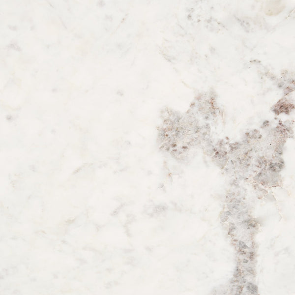 Mercana Serre End Table - Modern Industrial Style with Unique Marble Top and Sturdy Matte Base for Any Space White Marble | Gold Metal 70153