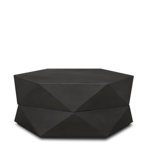 Mercana Arreto Hexagonal Coffee Table with Hydraulic Lift-Top Storage for Modern Living Room Elegance Black Wood | 36 x 36 70567