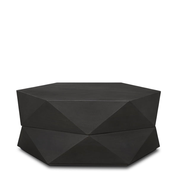 Mercana Arreto Hexagonal Coffee Table with Hydraulic Lift-Top Storage for Modern Living Room Elegance Black Wood | 36 x 36 70567