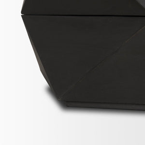 Mercana Arreto Hexagonal Coffee Table with Hydraulic Lift-Top Storage for Modern Living Room Elegance Black Wood | 36 x 36 70567