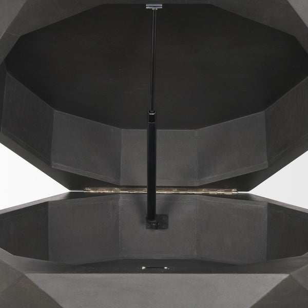 Mercana Arreto Hexagonal Coffee Table with Hydraulic Lift-Top Storage for Modern Living Room Elegance Black Wood | 36 x 36 70567