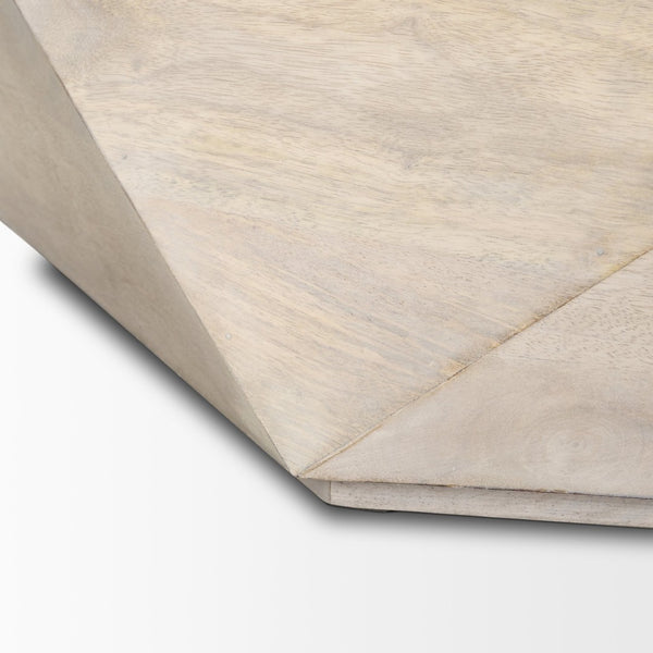 Mercana Arreto Hexagonal Coffee Table with Hydraulic Lift-Top Storage for Modern Living Room Elegance White Wood | 36 x 36 70568