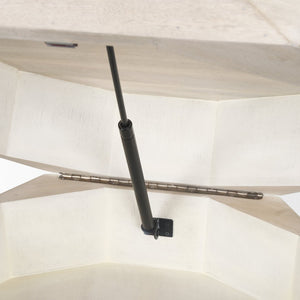 Mercana Arreto Hexagonal Coffee Table with Hydraulic Lift-Top Storage for Modern Living Room Elegance White Wood | 36 x 36 70568