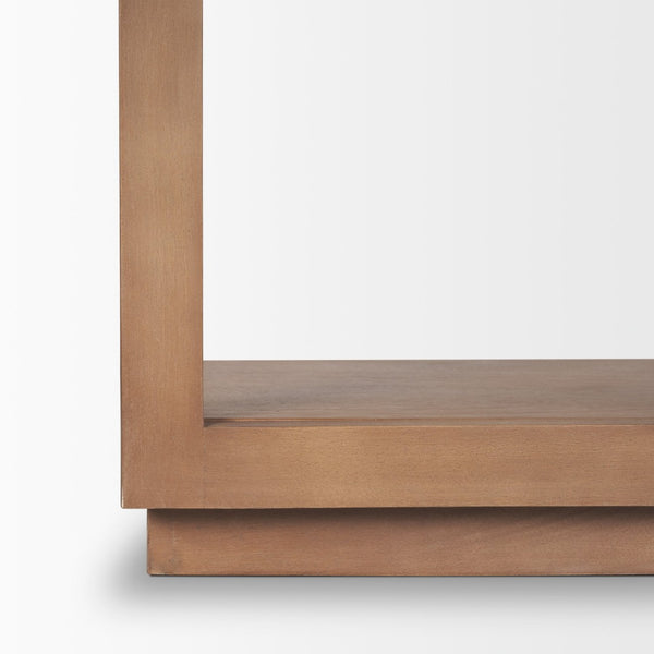 Mercana Bela Arched Shelving Unit - Elegant Mango Wood with Five Open Shelves for Stylish Storage Solutions 70579-AB