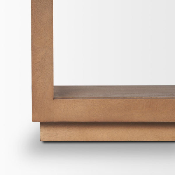 Mercana Bela Arched Console Table - Elegant Mango Wood Design with Open Shelves for Modern Living Spaces Brown Wood | Large 70580