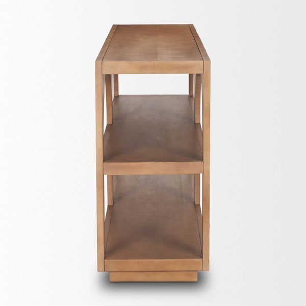 Mercana Bela Arched Console Table – Elegant Mango Wood Design with Open Shelves for Stylish Storage Solutions Brown Wood | Small 70581