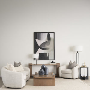 Mercana Masai Elegant Glass Vase - Contemporary Artful Accent for Tabletop or Mantel, Unique Design Mottled Black | Large 70350