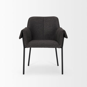 Mercana Brently Dining Chair - Modern Comfort with Stylish Design for a Sophisticated Dining Space Gray Fabric | Black Metal 70249