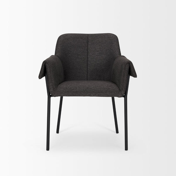 Mercana Brently Dining Chair - Modern Comfort with Stylish Design for a Sophisticated Dining Space Gray Fabric | Black Metal 70249
