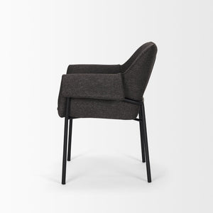 Mercana Brently Dining Chair - Modern Comfort with Stylish Design for a Sophisticated Dining Space Gray Fabric | Black Metal 70249