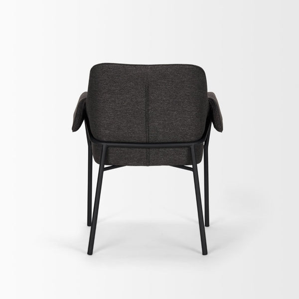Mercana Brently Dining Chair - Modern Comfort with Stylish Design for a Sophisticated Dining Space Gray Fabric | Black Metal 70249