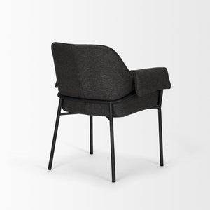 Mercana Brently Dining Chair - Modern Comfort with Stylish Design for a Sophisticated Dining Space Gray Fabric | Black Metal 70249