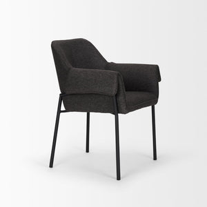 Mercana Brently Dining Chair - Modern Comfort with Stylish Design for a Sophisticated Dining Space Gray Fabric | Black Metal 70249