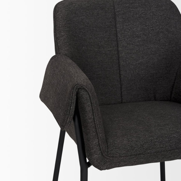 Mercana Brently Dining Chair - Modern Comfort with Stylish Design for a Sophisticated Dining Space Gray Fabric | Black Metal 70249