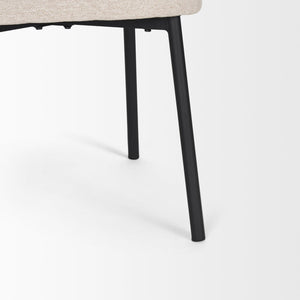 Mercana Shannon Dining Chair - Modern Retro Design with Padded Comfort for Stylish Dining and Accent Seating Oatmeal Fabric | Black Metal 70254