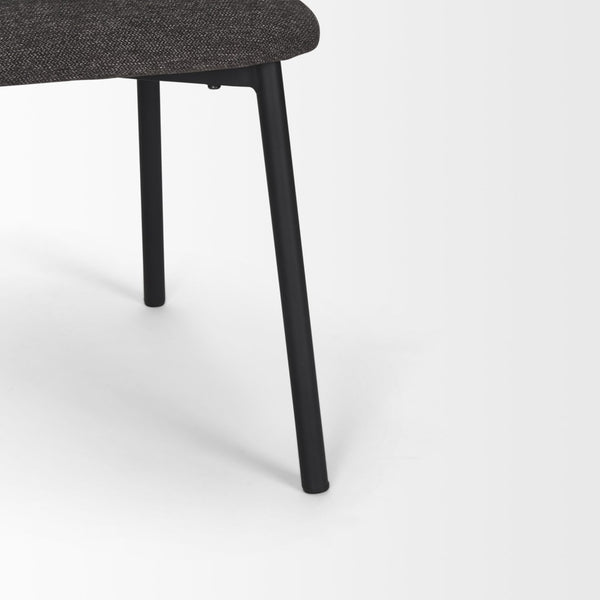 Mercana Shannon Dining Chair - Modern Retro Design with Padded Comfort for Stylish Dining and Accent Seating Gray Fabric | Black Metal 70255