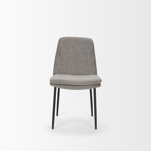 Mercana Eve Dining Chair – Modern Comfort with Durable Metal Frame and Elegant Woven Upholstery Design Gray Fabric | Black Metal 70260