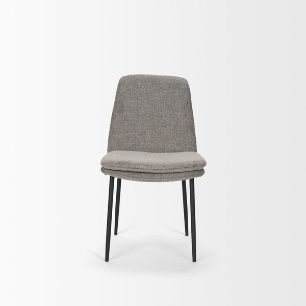 Mercana Eve Dining Chair – Modern Comfort with Durable Metal Frame and Elegant Woven Upholstery Design Gray Fabric | Black Metal 70260