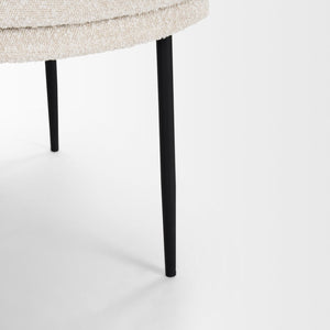 Mercana Eve Dining Chair – Modern Comfort with Durable Metal Frame and Elegant Woven Upholstery Design Cream Boucle Fabric | Black Metal 70261