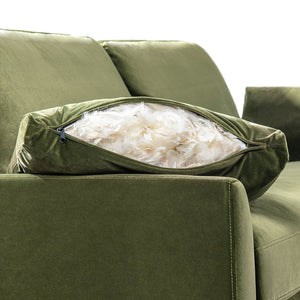 English Elm Jennifer Taylor Home - Pasadena Olive Green Modern Farmhouse Accent Arm Chair - Cozy Velvet, Eco-Friendly Rubberwood Frame B2719P265598