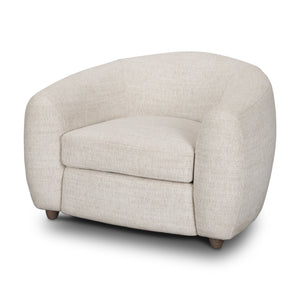 Mercana Valentina Oatmeal Upholstered Curved Accent Chair 70582